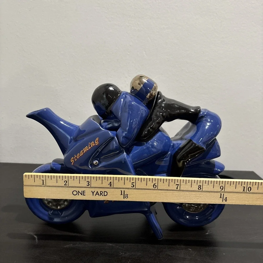Vintage Richard Parrington Sportbike Motorcycle Novelty Teapot Made in England